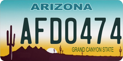 AZ license plate AFD0474