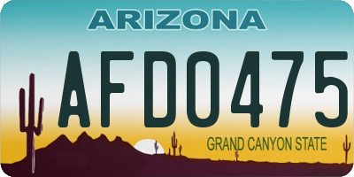 AZ license plate AFD0475