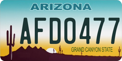 AZ license plate AFD0477