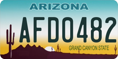 AZ license plate AFD0482