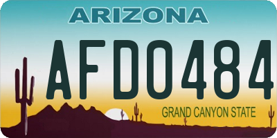 AZ license plate AFD0484