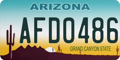 AZ license plate AFD0486
