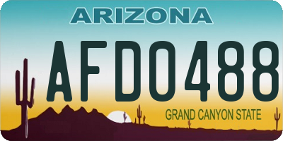 AZ license plate AFD0488