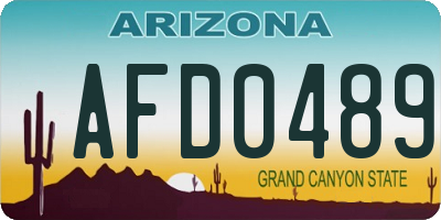 AZ license plate AFD0489