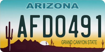 AZ license plate AFD0491