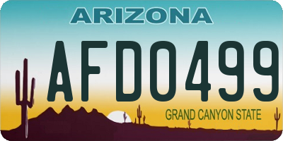 AZ license plate AFD0499