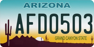 AZ license plate AFD0503