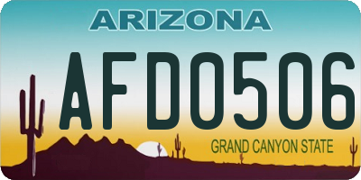 AZ license plate AFD0506