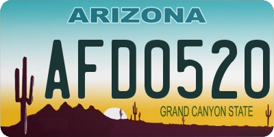 AZ license plate AFD0520