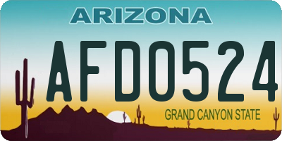 AZ license plate AFD0524