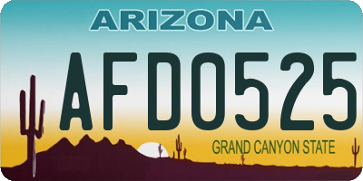AZ license plate AFD0525