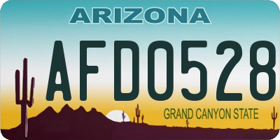 AZ license plate AFD0528