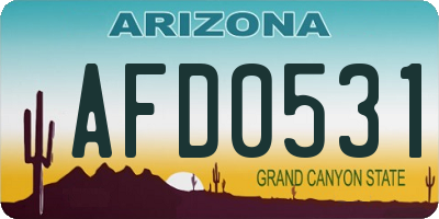 AZ license plate AFD0531