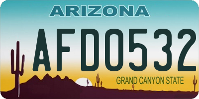 AZ license plate AFD0532