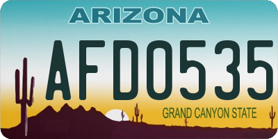 AZ license plate AFD0535