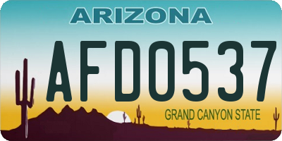 AZ license plate AFD0537