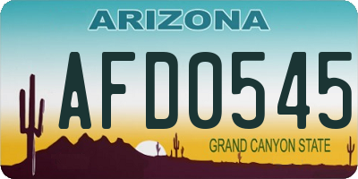 AZ license plate AFD0545