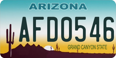 AZ license plate AFD0546