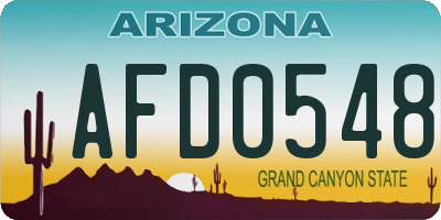 AZ license plate AFD0548