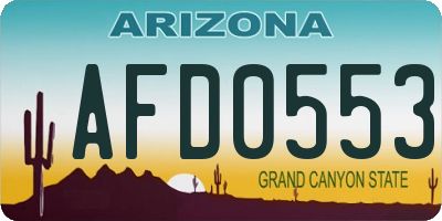 AZ license plate AFD0553
