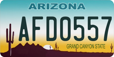 AZ license plate AFD0557