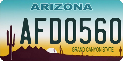 AZ license plate AFD0560