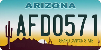 AZ license plate AFD0571