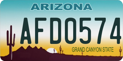 AZ license plate AFD0574