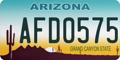 AZ license plate AFD0575