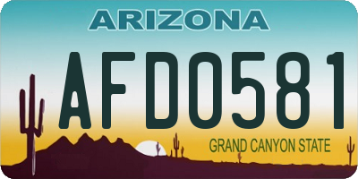 AZ license plate AFD0581