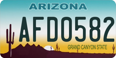 AZ license plate AFD0582