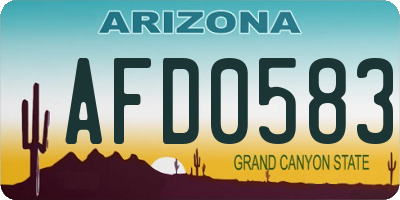 AZ license plate AFD0583