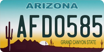 AZ license plate AFD0585