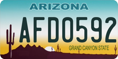 AZ license plate AFD0592
