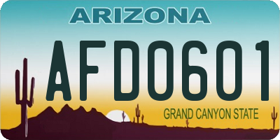 AZ license plate AFD0601