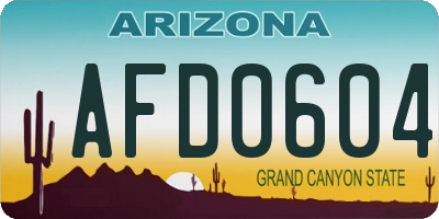 AZ license plate AFD0604
