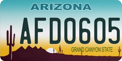 AZ license plate AFD0605