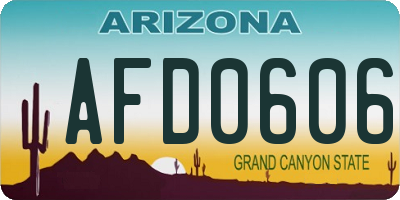 AZ license plate AFD0606