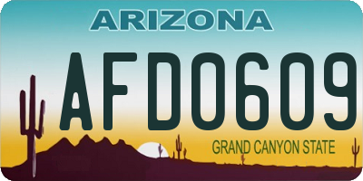 AZ license plate AFD0609
