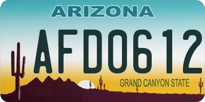 AZ license plate AFD0612