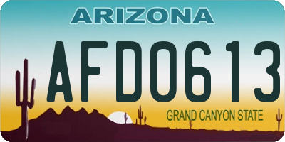 AZ license plate AFD0613