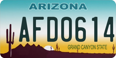 AZ license plate AFD0614