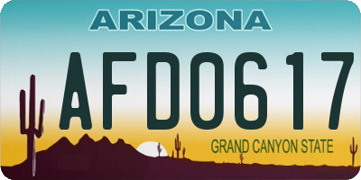 AZ license plate AFD0617