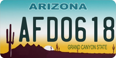 AZ license plate AFD0618