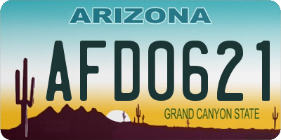 AZ license plate AFD0621