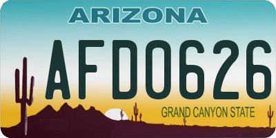 AZ license plate AFD0626
