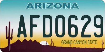 AZ license plate AFD0629