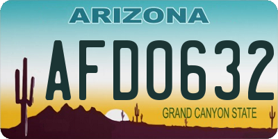 AZ license plate AFD0632