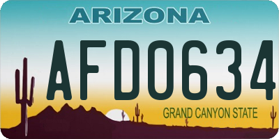 AZ license plate AFD0634