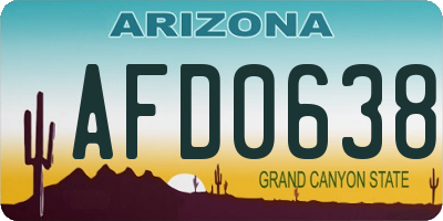 AZ license plate AFD0638